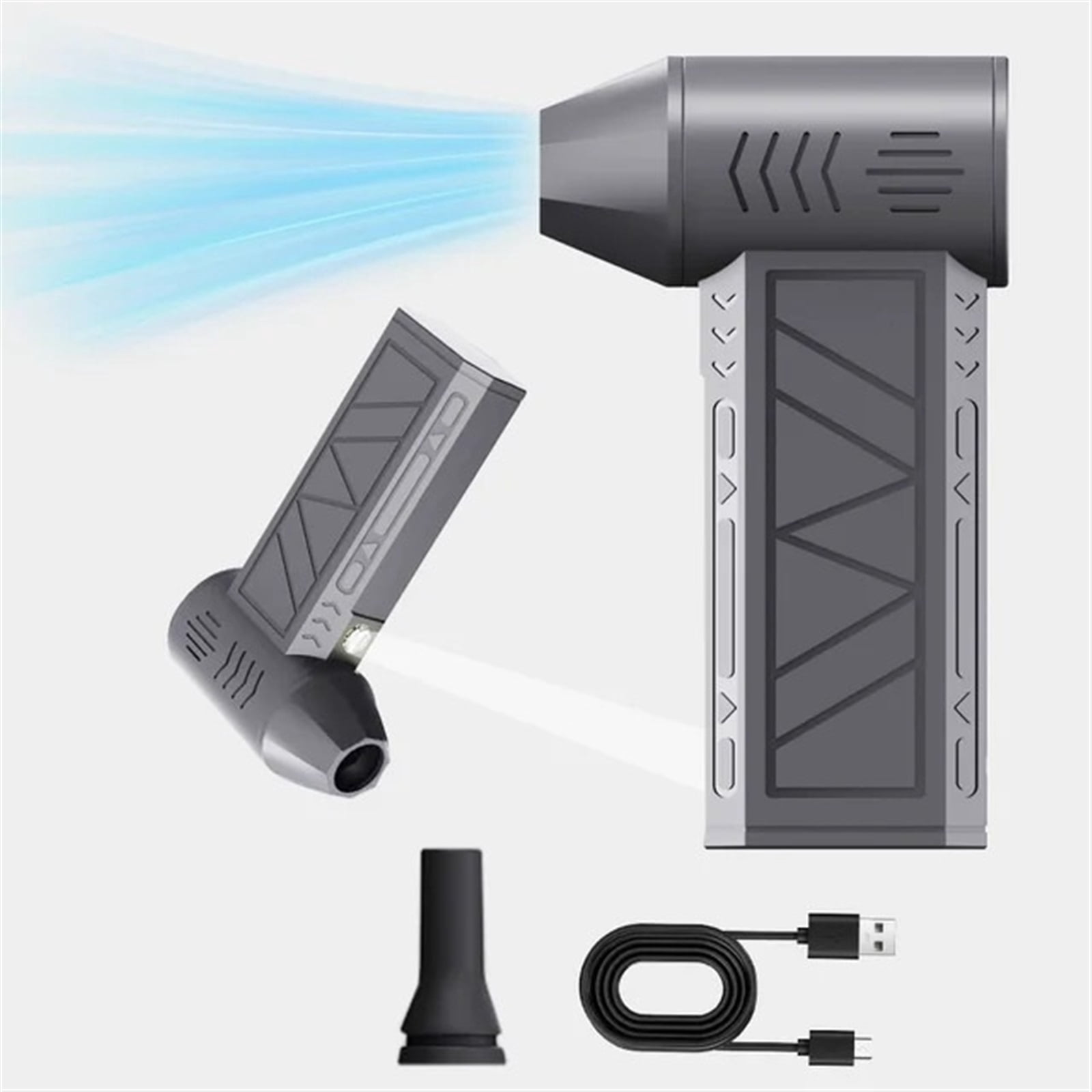110000RPM Mini Turbo Jet Fan Electric Air Duster 3 Gear Turbo Violent Blower Rechargeable With Light Car Cleaning ,High Power