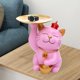 thumbnail image 3 of Bandeja de escultura de gato Lvero Gloria de resina Rosado, 3 of 8