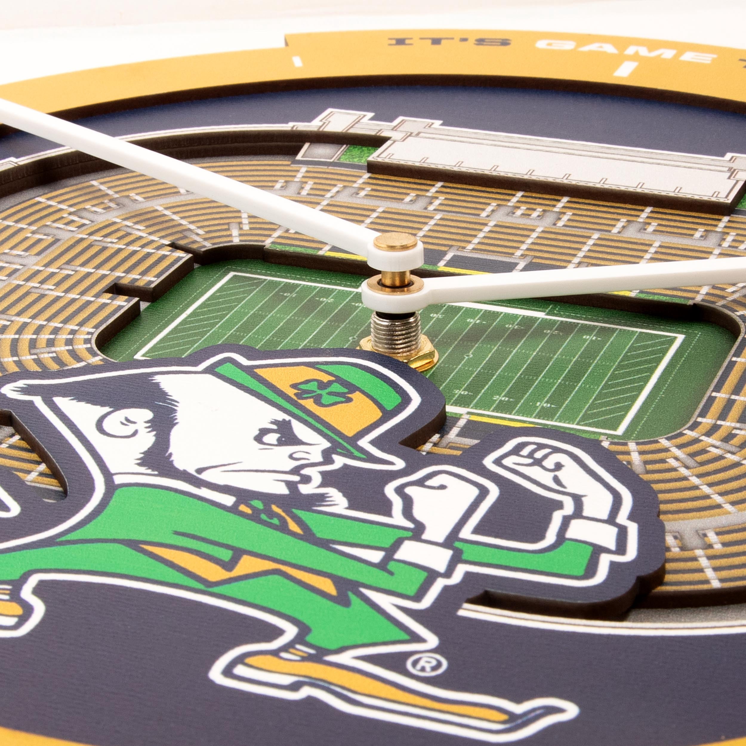YouTheFan NCAA Notre Dame Fighting Irish Stadiumview 3D Wall Clock