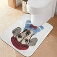 thumbnail image 2 of Yayeee Bath Rug for Bathroom Floor Non Slip Rectangle Fluffy Soft Absorbent Mat, 16"x24", Gray Cute Dog Artist, 2 of 7