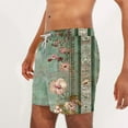 thumbnail image 6 of Summer Savings! Stamzod Swim Trunks Men Fashion Vintage Floral Print Drawstring Waist Beach Mens Bathing Suit Quick Dry Plus Size Mens Swim Shorts On Clearance, 6 of 6
