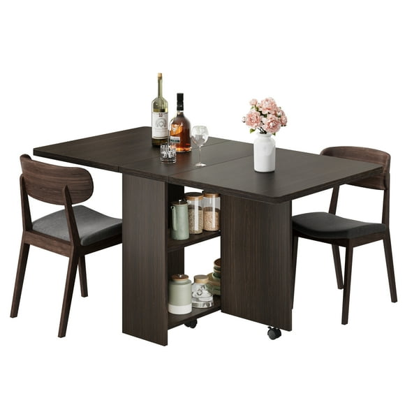 Bingirl 5-Piece Set for Home Kitchen Breakfast Nook, with 4 Upholstered Chairs, Dining Table for 4, Black