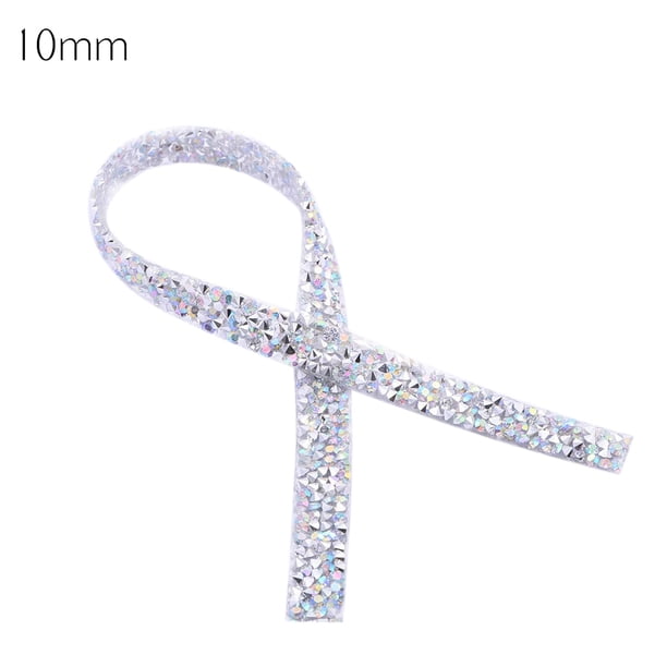 Cinta de plástico con diamantes de imitación para bodas, cinta brillante para manualidades, adorno de cinturón para vestido de novia, blanco AB, 10 mm Methold HA7767-05B