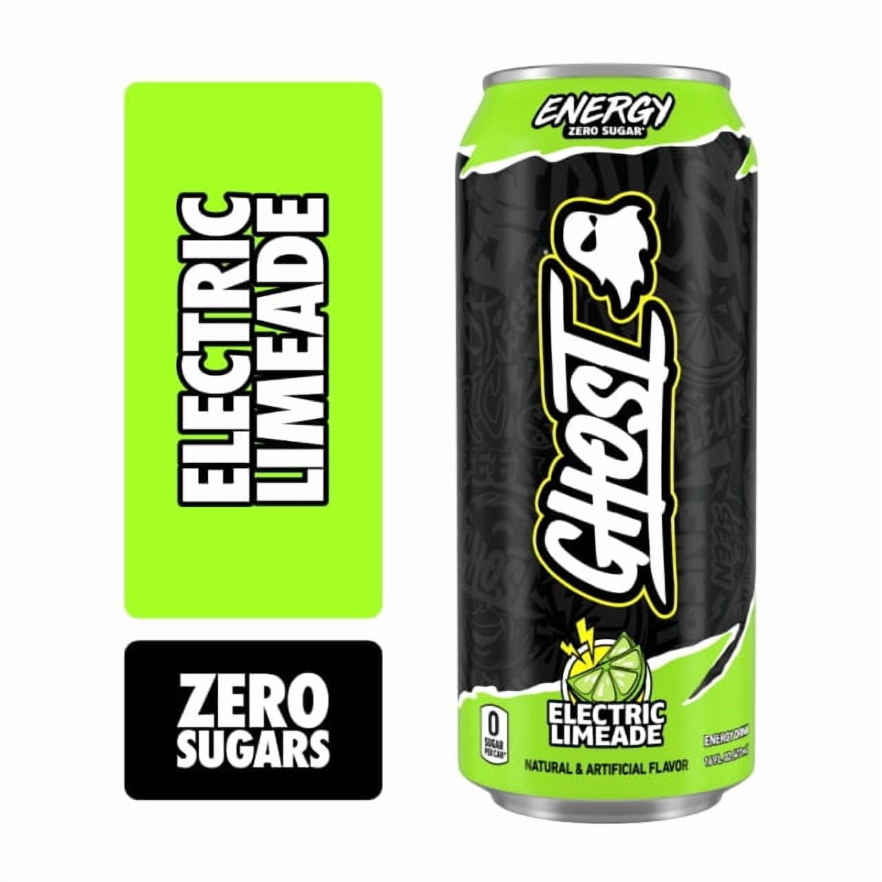 GHOST® ENERGY Zero Sugars Energy Drink, Electric Limeade, 200mg Natural Caffeine, 16 fl oz Can