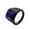 Black Dark Blue, variant on Women Men's Square Gemstone Ring Stainless Steel Engagement Promise High Polished Band Ring Jewelry Silver Dark Green Size 9