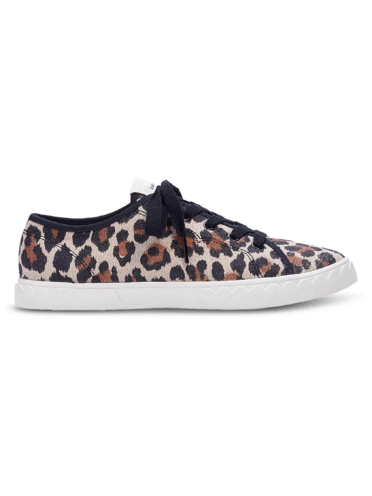 Kate Spade Brandclub KATE SPADE NEW YORK Womens Beige Leopard Print Cushioned Vale Round Toe Platform Lace Up Athletic Sneakers Shoes 5.5 B