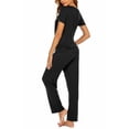 thumbnail image 6 of Ekouaer Women's Maternity Nursing Pajamas Cotton Sleepwear Set Soft Pregnancy Breastfeeding PJ Set Black M Black M, 6 of 7