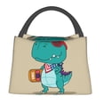 thumbnail image 1 of Disketp Cool Dino Playing Skateboard Bolsa Térmica Estampada, Bolsa Térmica Aislante para Almuerzo, Playa y Campamento, 1 of 6