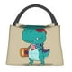 thumbnail image 1 of Balery Cool Dino Playing Skateboard Bolsa de Aislamiento Portátil – Bolsa de Almuerzo con Forro de Aluminio Mejorado, Funda Impermeable y Fácil de Limpiar para Picnic y Caja de Almuerzo, 1 of 6