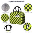 thumbnail image 4 of Yellow and Black Checkered Pattern Insulated Leakproof Lunch Box for Work, Lunch Bag for Women Men, Loncheras Para Mujer for Beach Travel Picnic Camping, 4 of 6