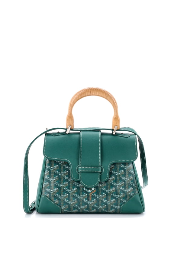 Pre-Owned Structured Saigon Top Handle Bag Coated Canvas with Leather Mini By Rebag