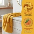 thumbnail image 3 of REGALWOVEN 1 Pack Thick Soft Coral Fleece Bath Towel with Cute Fruit Embroidery, Super Absorbent for Bathroom, Gym, Spa, Pool, Sports Yellow 55" x 28", 3 of 7