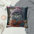 thumbnail image 5 of MDO Short Plush Pillow Covers Merry Christmas Cat Square Pillow Case for Bedroom, Sofa, Car Decoration,Various sizes available, 5 of 5