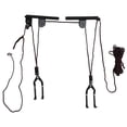 thumbnail image 1 of Mountain Bike Storage Hooks Stands Heavy Duty Bike Hangers with Ropes Up to 50KG (Black, Random Color Rope), 1 of 6