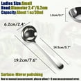 thumbnail image 2 of Small Soup Ladles,Sauce ladles,Gravy Soup Spoon Ladles,2 Pack SUS 304 Non-magnetic Stainless Steel 7.6" Round Ladles (Color:Silver)., 2 of 7