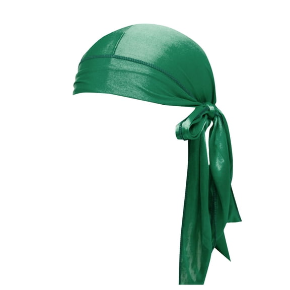 Army Green Men'S Solid Color Durag Headband For Hip Hop Fashion Stretchable Hair Wrap Sweat Absorbing Pirate Hat Style All Season Casual Daily Wear