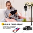 thumbnail image 2 of Bedside Nightstand Glass Lamps, Dimmable Industrial Table Lamps with 2 USB Ports & AC Outlet, 2 of 9
