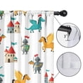 thumbnail image 4 of Blackout Kids Curtains,White Cartoon KnightsCastles Pattern Childrens Insulated Curtains Set Of 2,Bedroom Essentials,Toddler Room Decor 42"x84", 4 of 5