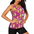 thumbnail image 2 of Bixox Women's Green Avocado Printed Sleeveless Fitness Workout Running Quick-Dry Tank Top, 2 of 7