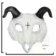 thumbnail image 5 of Goat Mask Halloween Costume Party Animal Head Mask Ram Horn Head Mask Horn Demon Face Cover Cosplay Costume, 5 of 5