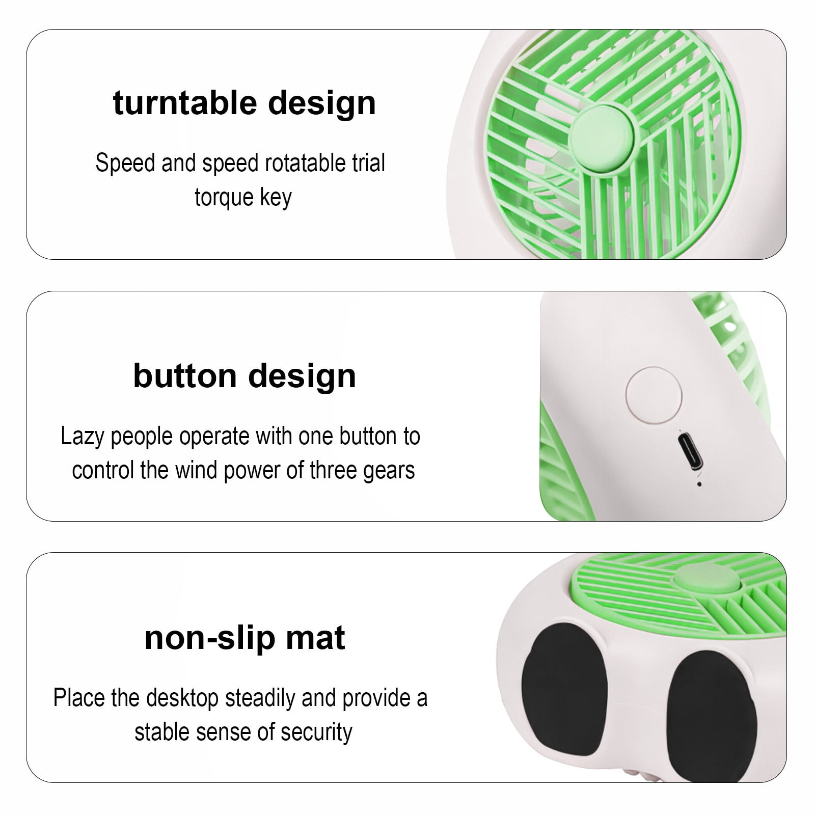 Moe Pie USB-Powered Mini Desktop Fan; Quiet, Mute Operation with 3 Speed Settings and 360 Degree Coverage for Office and Personal Use