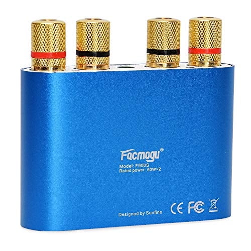 Facmogu F900 2 CH Amplificador Bluetooth 100W con adaptador de fuente