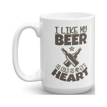 I Like My Beer As Cold As My Ex's Heart Funny Drinker's Prayer With Graphic Bottles Coffee & Tea Gift Mug, Accessories, Party Decorations & Beer Lovers Themed Gifts For Drinker Men & Women (15oz)
