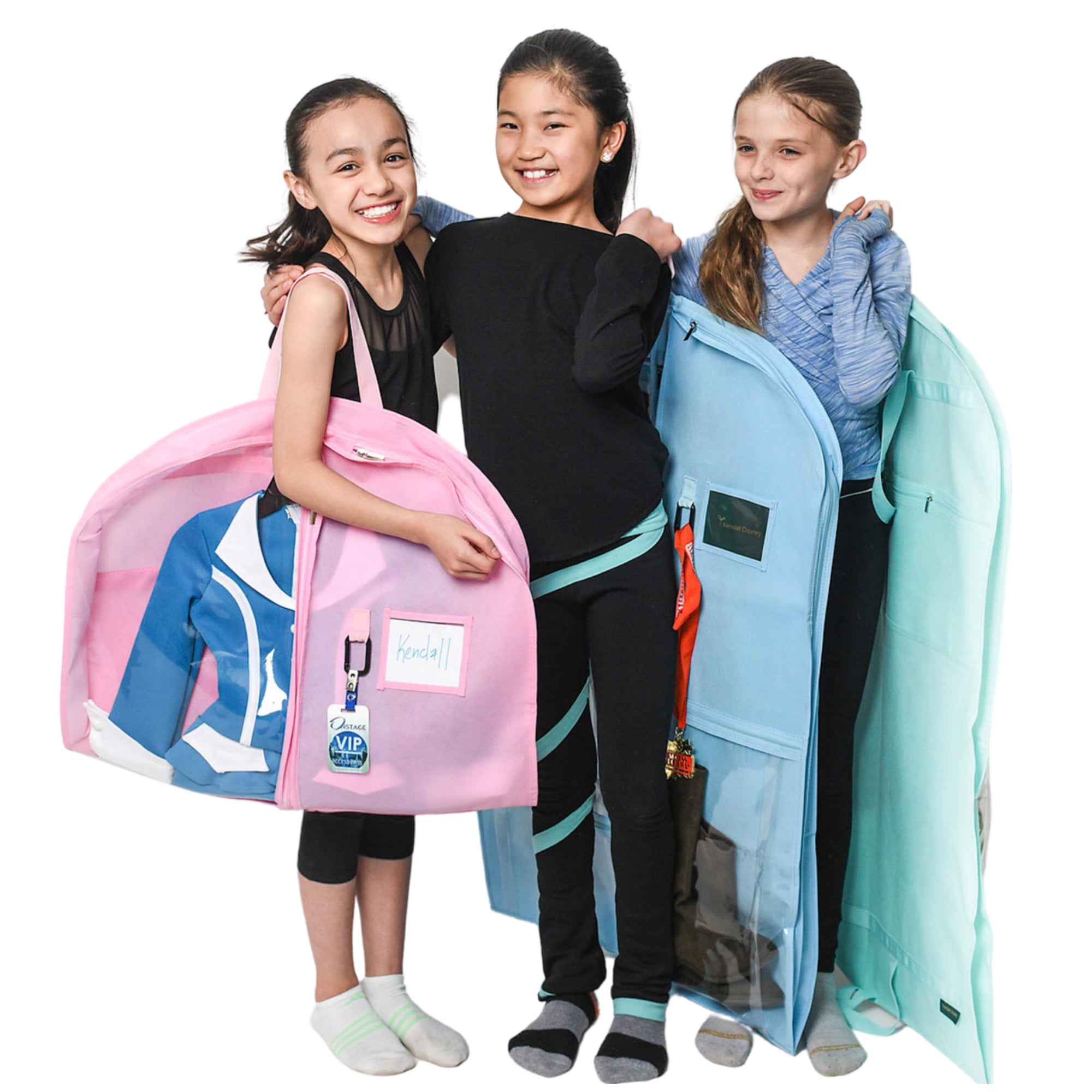 Kendall Country Dance Garment Bag Costume Organizer for Dancers, Beauty Pageants, Sports, Gymnasts, Figure Skaters, Travel and more - Cotton Candy Pink 40 inch Long