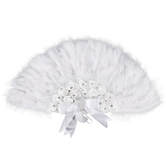 Abanico de mano con forma de pluma, para actuaciones escénicas, decorativo, para bodas