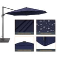 thumbnail image 2 of FLAME&SHADE 11ft Round Outdoor Patio Offset Hanging Cantilever Umbrella with Base for Garden,Deck and Poolside,Navy Blue, 2 of 7