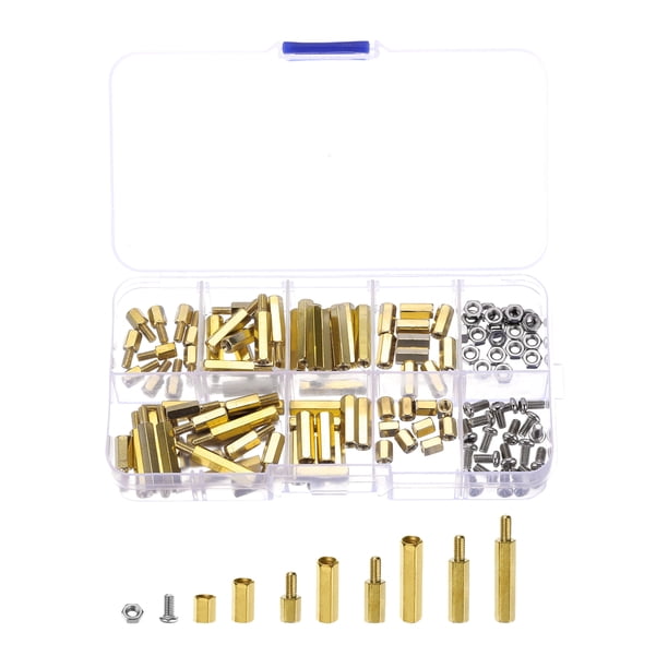 Kit de 120 piezas de separadores de latón hexagonales macho-hembra M3 con tornillos y tuercas de acero inoxidable para Raspberry Pi
