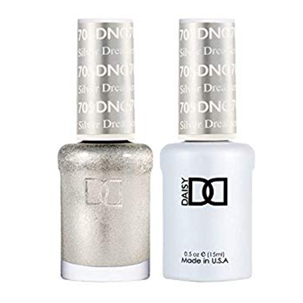 DND Nail Polish Gel & Matching Lacquer Set 705 SILVER DREAMER