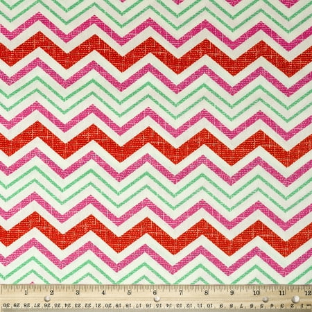 Waverly Inspirations 100% Cotton Duck 45" Width Chevron Print Hot Pink Color Sewing Fabric by the Yard