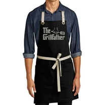 Men's The Grillfather Funny Full-Length 2-Pocket Apron - Black/Stone