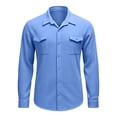 thumbnail image 4 of JAJAHO Mens Long Sleeve Button Up Shirts Jacquard Casual Pocket Comfortable Collared Solid Color Business Work Shirt Versatile Tops, 4 of 4