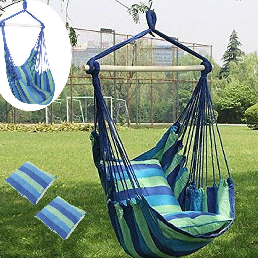 Deluxe Hammock Hanging Rope Seat Patio Tree Sky Swing Chair Porch Colorful 