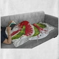 thumbnail image 6 of Modern Soft Flannel Fleece Throw Blanket, Summer Fruit Ripe Watermelon Cuts Splashes of Juice Drops Print, Cozy Plush for Indoor and Outdoor Use, 50" x 60", Red White and Fern Green, by Ambesonne, 6 of 6