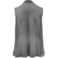 thumbnail image 2 of Plus Size Women's Sleeveless Open Front Cardigan Knit Vest Top Sweater Grey 3X (16.033), 2 of 3