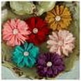 thumbnail image 2 of Cabaletta Fabric Flowers W/Pearl Middles 1.5" 6/Pkg-Summer 2, 2 of 2