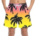 thumbnail image 2 of Kids Boys Beach Shorts Drawstring Elastic Waist Palm Tree Tropical Print Swim Trunks for Summer Vacation Holiday, 4T-15Y, 2 of 8