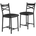 thumbnail image 1 of ChaoLink Juego de 4 taburetes de bar, taburetes de bar para cocina con reposapiés y respaldo, tapizados en cuero PU, altura de mostrador, 1 of 8