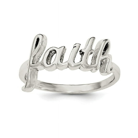Designer Sterling Silver Polished 'Faith' Ring Made In India -Jewelry By Sweet Pea Creations