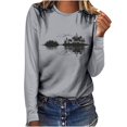thumbnail image 2 of Runfenguu Spring Top For Women Oversized Graphic Tees For Women Women'S Casual Fashion Long-Sleeve Crewneck Pullover Round-Neck Printing T-Shirt, 2 of 4