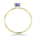 thumbnail image 3 of Gem Stone King 10K Yellow Gold Oval Blue Tanzanite Engagement Ring for Women (0.45 Cttw, Gemstone Birthstone), 3 of 6