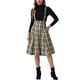 thumbnail image 2 of Vestido de cuadros INSPIRE CHIC para mujer, tirantes de tartán para Navidad, falda tipo pinafore, talla S, color caqui, 2 of 5