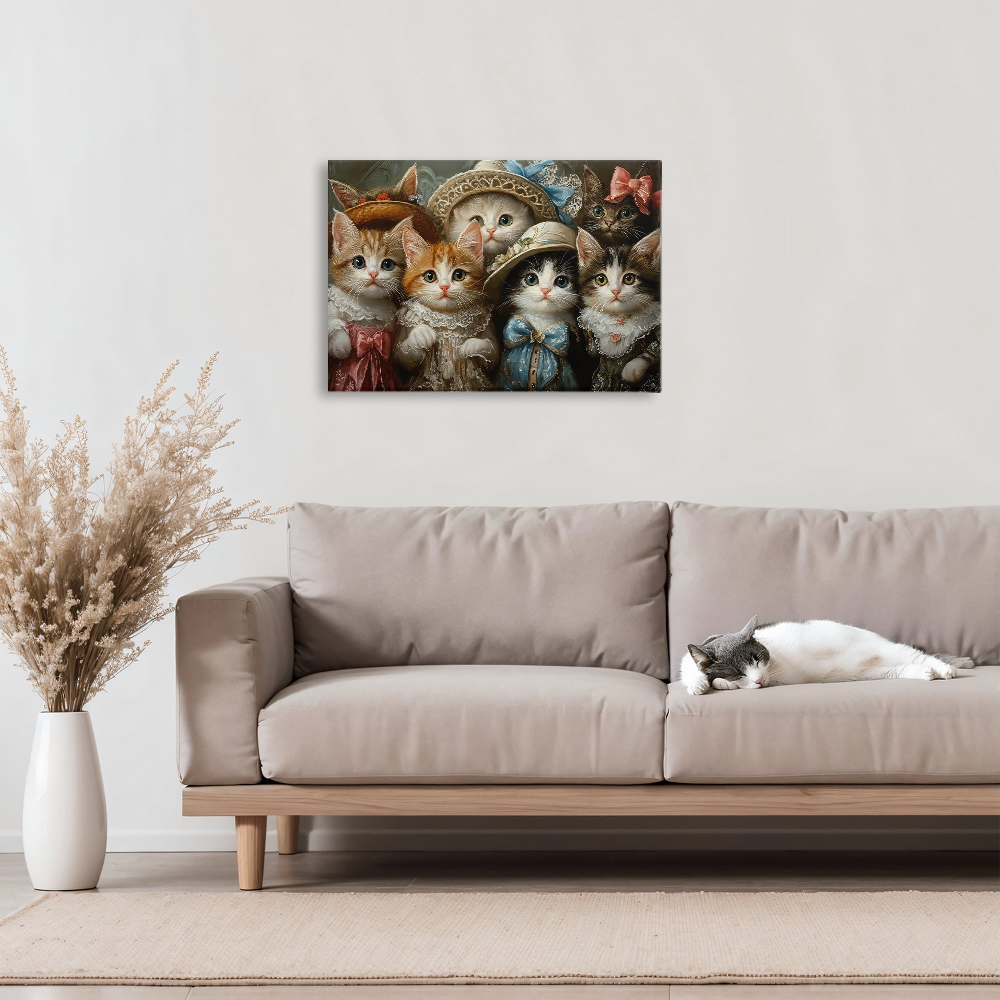 Stupell Industries Fashionable Vintage Cats Canvas Wall Art, design by The Wands Want