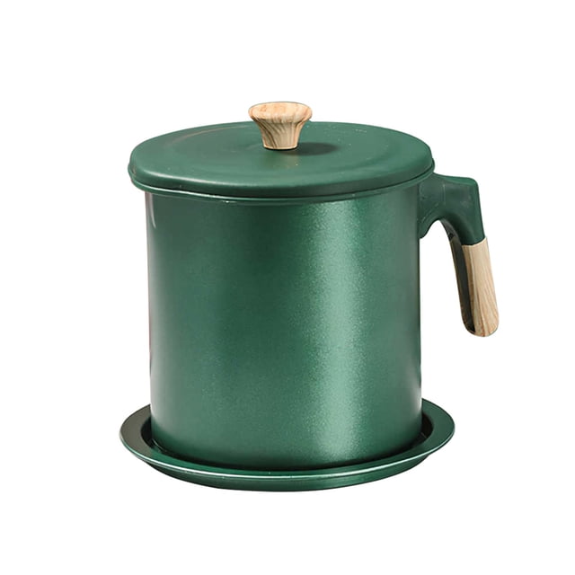 Lata De Aceite Multiusos Filtro De Residuos De Gran Capacidad Lata De Aceite Olla De Almacenamiento De Aceite De Desagüe De Cocina De Acero Inoxidable Antideslizante Con Filtro De Malla Fina Cateissary HA026363-01
