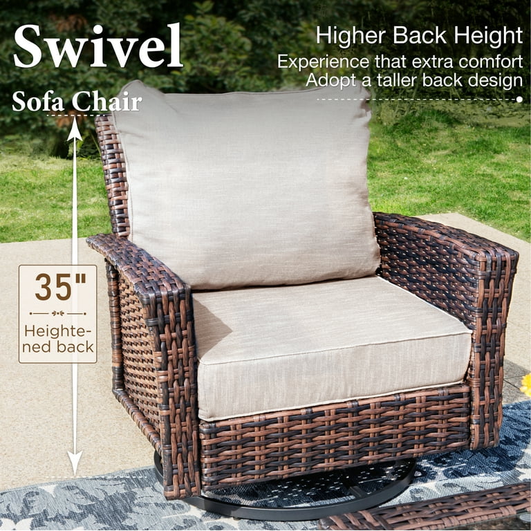 Summit Living 5-Seat Wicker Patio Furniture Set with 2