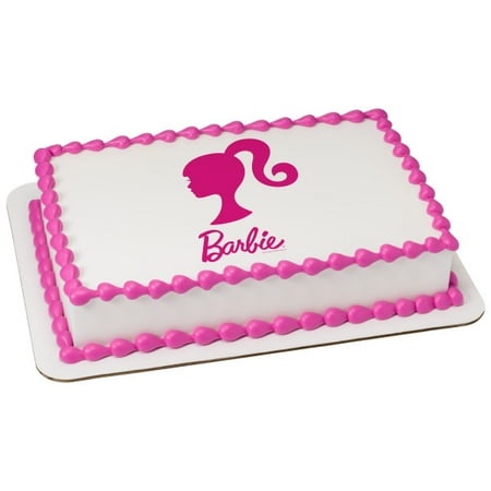 Barbie Silhouette 75 Round Sheet Image Cake Topper Edible Birthday