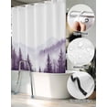 thumbnail image 5 of Split Shower Curtain for Transfer Bench, Purple Mist Forest Fabric Shower Curtains for Bathroom, Simple Trees Mountains Landscape Tub Sliding Transfer Bench Waterproof Bath Curtains 72"x78", 5 of 9